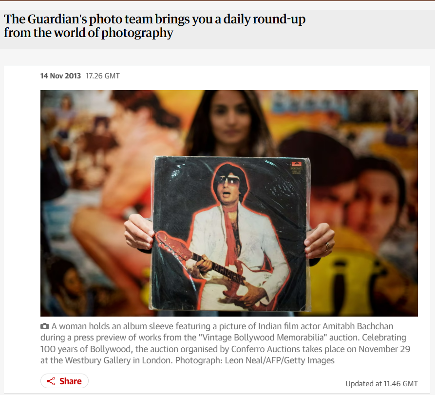 Vintage Bollywood Memorabilia Featuring Amitabh Bachchan Showcased in London Preview