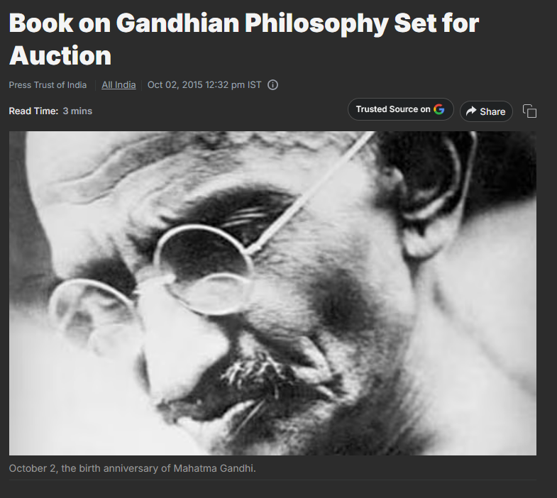 Rare Gandhian Philosophy Book Set for Auction by Bidsvilla and Conferro